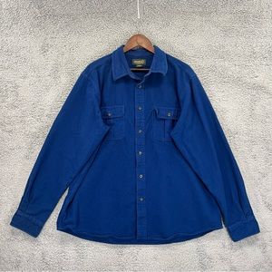 Eddie Bauer Button Shirt 100% Cotton Blue Men Size XL